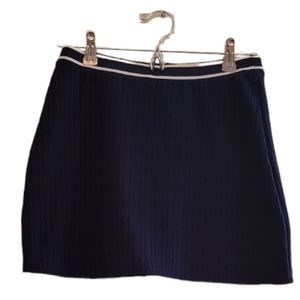Blue and White Divided H&M Women's Cable Knit Mini Skirt